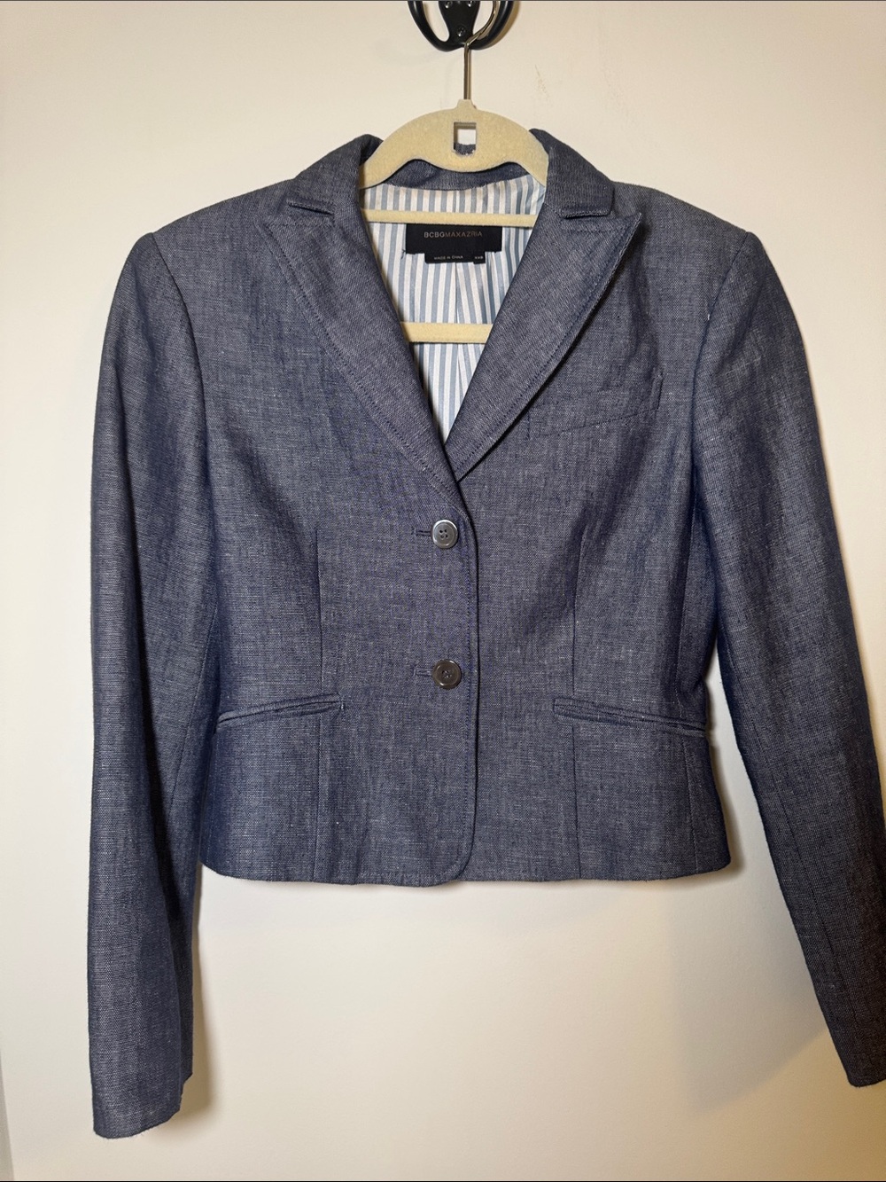 BCBGMaxAzria linen Blue Blazer